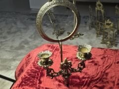 Pirinç Duvar Asmalı Şamdan 2 li