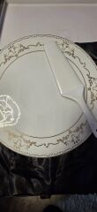Vintage Pasta Kek Sunumlugu Beyaz 33 cm