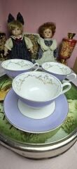 STE COLLECTION Porselen Mor Renk Altılı Çay Seti