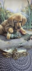 Royal Doulton Porselen Yavru Köpek  Figürlü Duvar Tabagı   24 cm Çap
