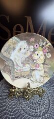 Royal Worcester Porselen Yavru Köpek Aşkı Duvar Tabagı 22 Cm Çap