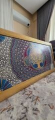 Masons Marka El Yapımı Cam Üstüne Mandala Tablo 110 x 60 Boyut