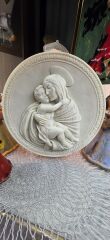İngiliz Porselen Mermer Tozu Meryem Ana Duvar Tabağı 24 cm