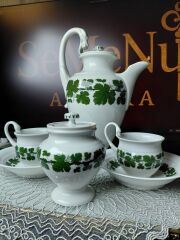 Meissen Marka Porselen Asma Yaprağı Serisi Çay Takımı